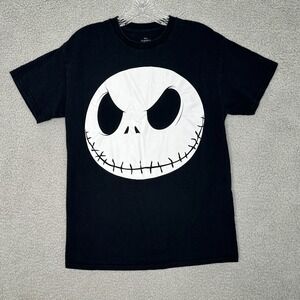 Nightmare Before Christmas Jack Skellington Face Tee Mens M Disney‎ Black